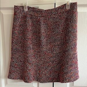 LOFT Red and Orange A-Line Mini Skirt